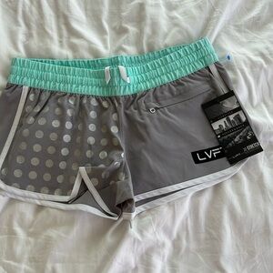 LVFT Mint and Gray Polka Dot Athletic Shorts NWT